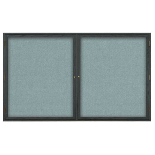 United Visual Products Triple Door Indoor Enclosed Easy Tack Bo UV333EZ-BLUE-BRONZE